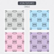 Baby cradle bed icon Crib or cot sign N4