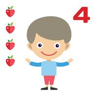 Vector cartoon boy learning game card N6