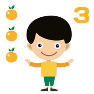 Vector cartoon boy learning game card N7