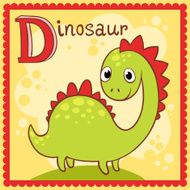Illustrated alphabet letter D and dinosaur