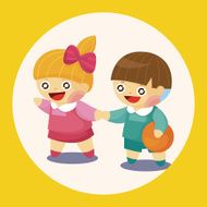 Kindergarten children theme elements