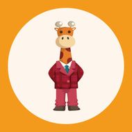 animal giraffe worker cartoon theme elements