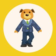 animal dog worker cartoon theme elements
