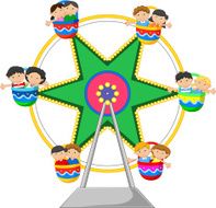 Cartoon Ferris Wheel Over N2