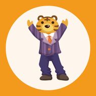 animal tiger worker cartoon theme elements