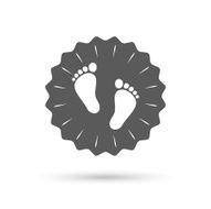 Child pair of footprint sign icon Barefoot N2