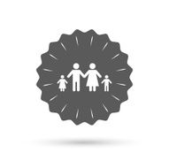 Complete family with two children sign icon N3
