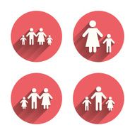 Family with two children sign Parents and kids N12