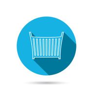 Baby crib bed icon Cradle or cot sign N6