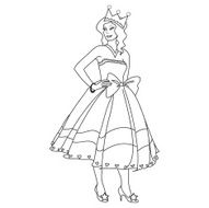 Princess - coloring page for kids N3