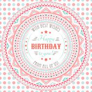 Funny cute happy birthday card Typography letters font type