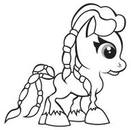 Cute little pony - coloring page for kids