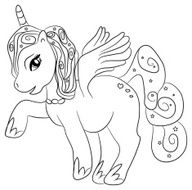 Unicorn - coloring page for kids N8