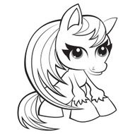 Adorable pony - coloring page for kids