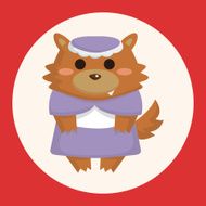 Wolf in Little Red Riding Hood theme elements