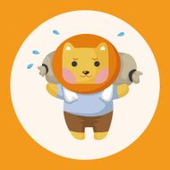 animal lion worker cartoon theme elements