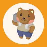 animal bear worker cartoon theme elements N2