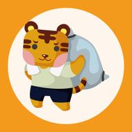 animal tiger worker cartoon theme elements N2