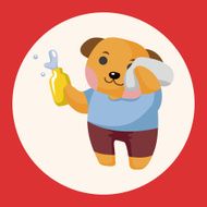 animal dog worker cartoon theme elements N2