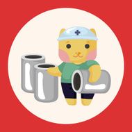 animal cat worker cartoon theme elements N2