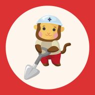 animal monkey worker cartoon theme elements