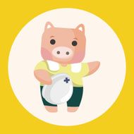 animal worker cartoon theme elements