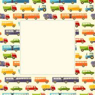 Vector baby background with cars and place for text