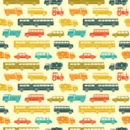 Seamless baby vector background with cars