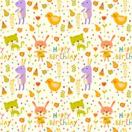 Seamless baby happy birthday background