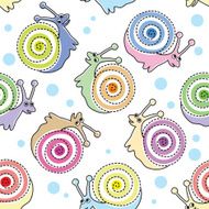 Kids seamless pattern with snails