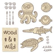 Wood animal figures Eco friendly toys N3