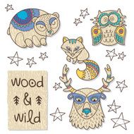 Wood animal figures Eco friendly toys N4
