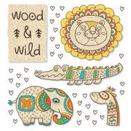 Wood animal figures Eco friendly toys N8
