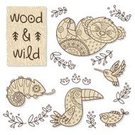 Wood animal figures Eco friendly toys N10