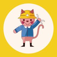 animal worker cartoon theme elements N2