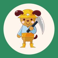 animal worker cartoon theme elements N4