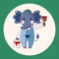 animal worker cartoon theme elements N5