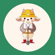 animal worker cartoon theme elements N7