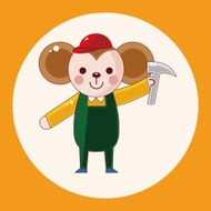 animal worker cartoon theme elements N8