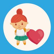 little kid with heart theme elements N3