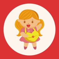 little kid with heart theme elements N5