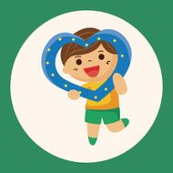 little kid with heart theme elements N6