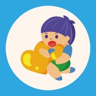 little kid with heart theme elements N8