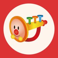 baby toy trumpet theme elements