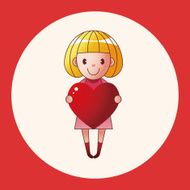little kid with heart theme elements N10