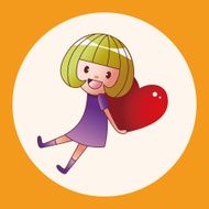 little kid with heart theme elements N11