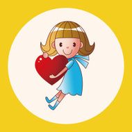 little kid with heart theme elements N12