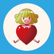 little kid with heart theme elements N13
