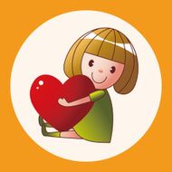 little kid with heart theme elements N14