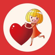 little kid with heart theme elements N15